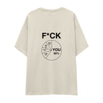 F*CK YOU Pie Chart Oversize Tişört – Ekru – sırt baskısı