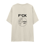 F*CK YOU Pie Chart Oversize Tişört – Ekru – sırt baskısı