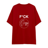 F*CK YOU Pie Chart Oversize Tişört – Kırmızı – sırt baskısı