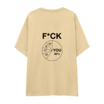 F*CK YOU Pie Chart Oversize Tişört – Krem – sırt baskısı