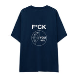 F*CK YOU Pie Chart Oversize Tişört – Lacivert – sırt baskısı