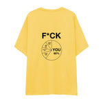 F*CK YOU Pie Chart Oversize Tişört – Sarı – sırt baskısı