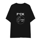 F*CK YOU Pie Chart Oversize Tişört – Siyah – sırt baskısı