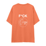 F*CK YOU Pie Chart Oversize Tişört – Somon – sırt baskısı