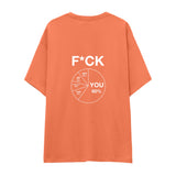 F*CK YOU Pie Chart Oversize Tişört – Somon – sırt baskısı