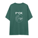F*CK YOU Pie Chart Oversize Tişört – Yeşil – sırt baskısı