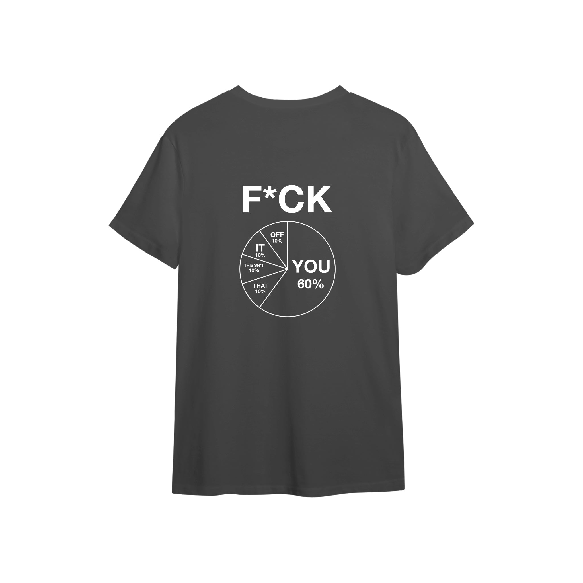 F*CK YOU Pie Chart Tişört – Antrasit – sırt baskısı