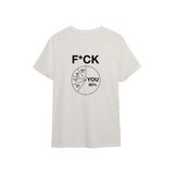 F*CK YOU Pie Chart Tişört – Ekru – sırt baskısı