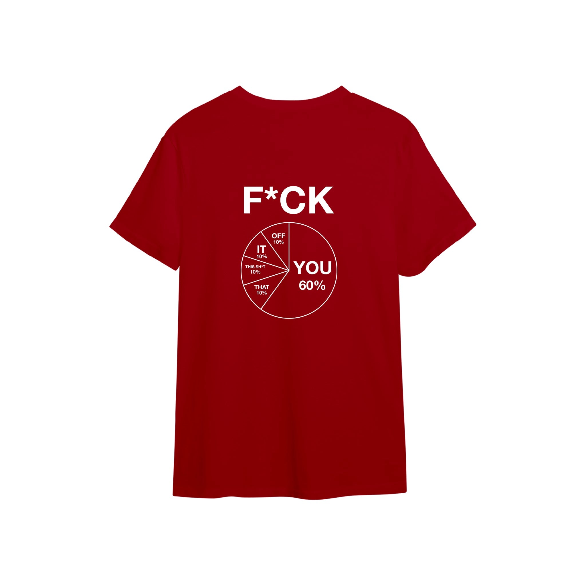 F*CK YOU Pie Chart Tişört – Kırmızı – sırt baskısı