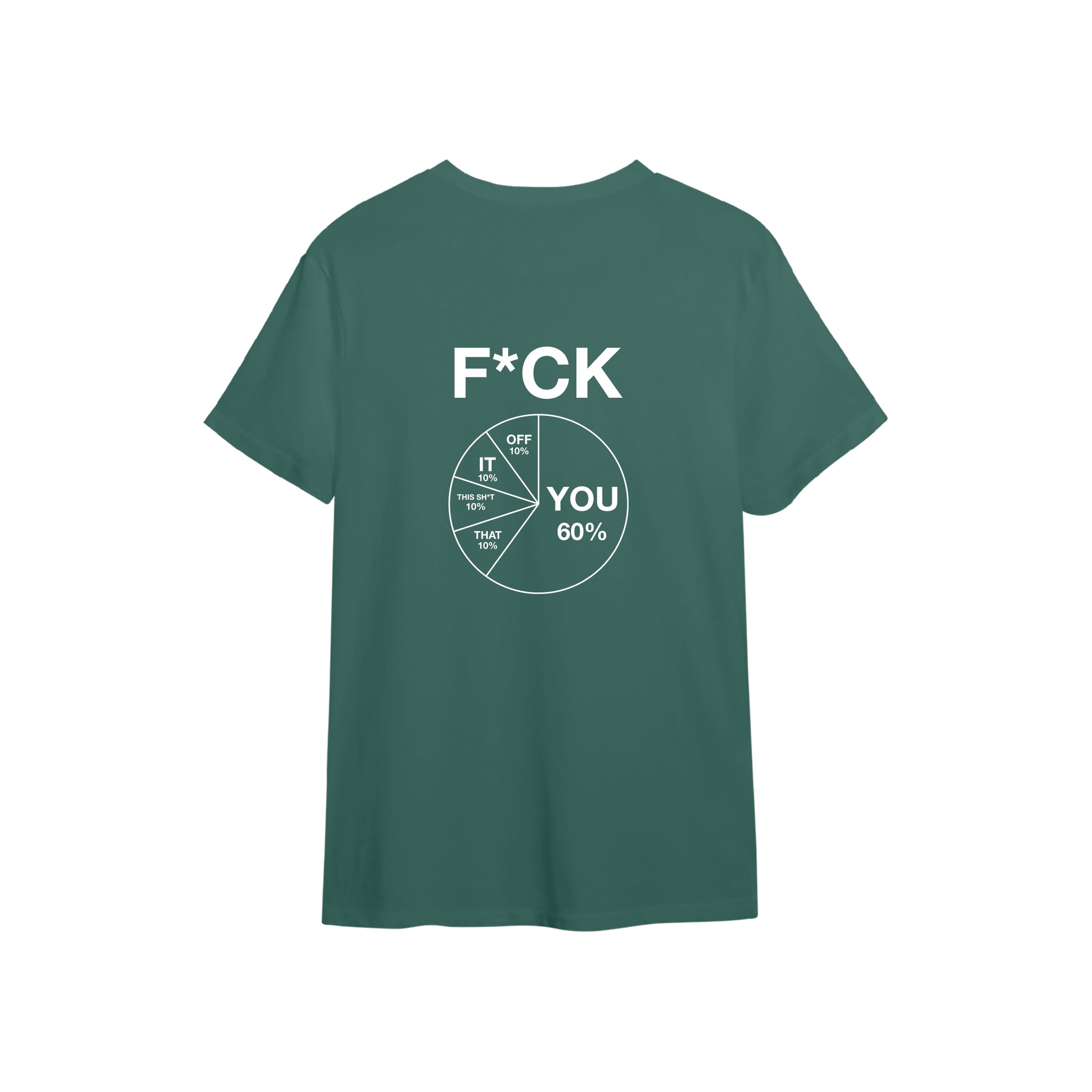 F*CK YOU Pie Chart Tişört – Yeşil – sırt baskısı