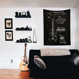 Fender Stratocaster Gitar Chalkboard Duvar Örtüsü