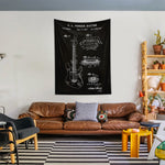 Fender Stratocaster Gitar Chalkboard Duvar Örtüsü