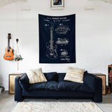 Fender Stratocaster Gitar Navyblue Duvar Örtüsü