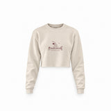 Find Your Balance crop sweatshirt — Krem, ön görünüm