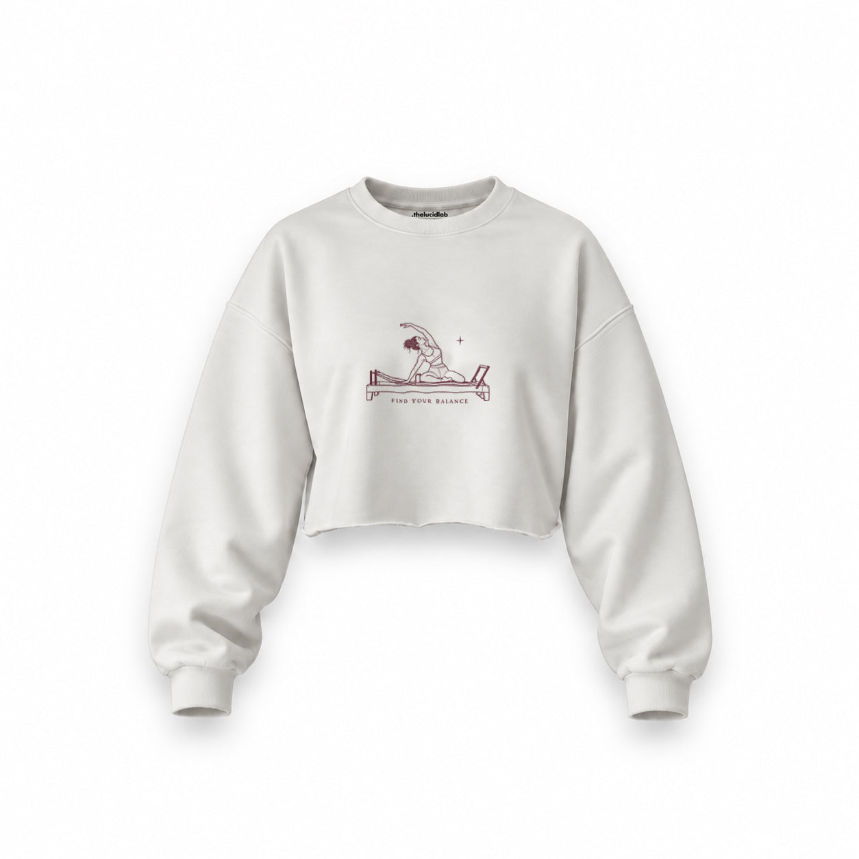 Find Your Balance oversize crop sweatshirt — Beyaz, ön görünüm