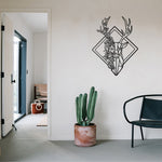Floral Deer - Geyik Metal Duvar Dekoru