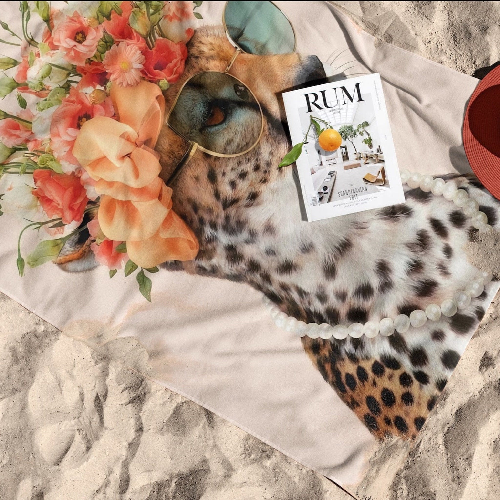 Floral Leopard Plaj Havlusu
