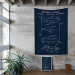Football Field Navyblue - Futbol Sahası Duvar Örtüsü
