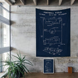 Football Field Navyblue - Futbol Sahası Duvar Örtüsü