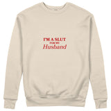 For My Husband Sweatshirt - Bej - ön görünüm