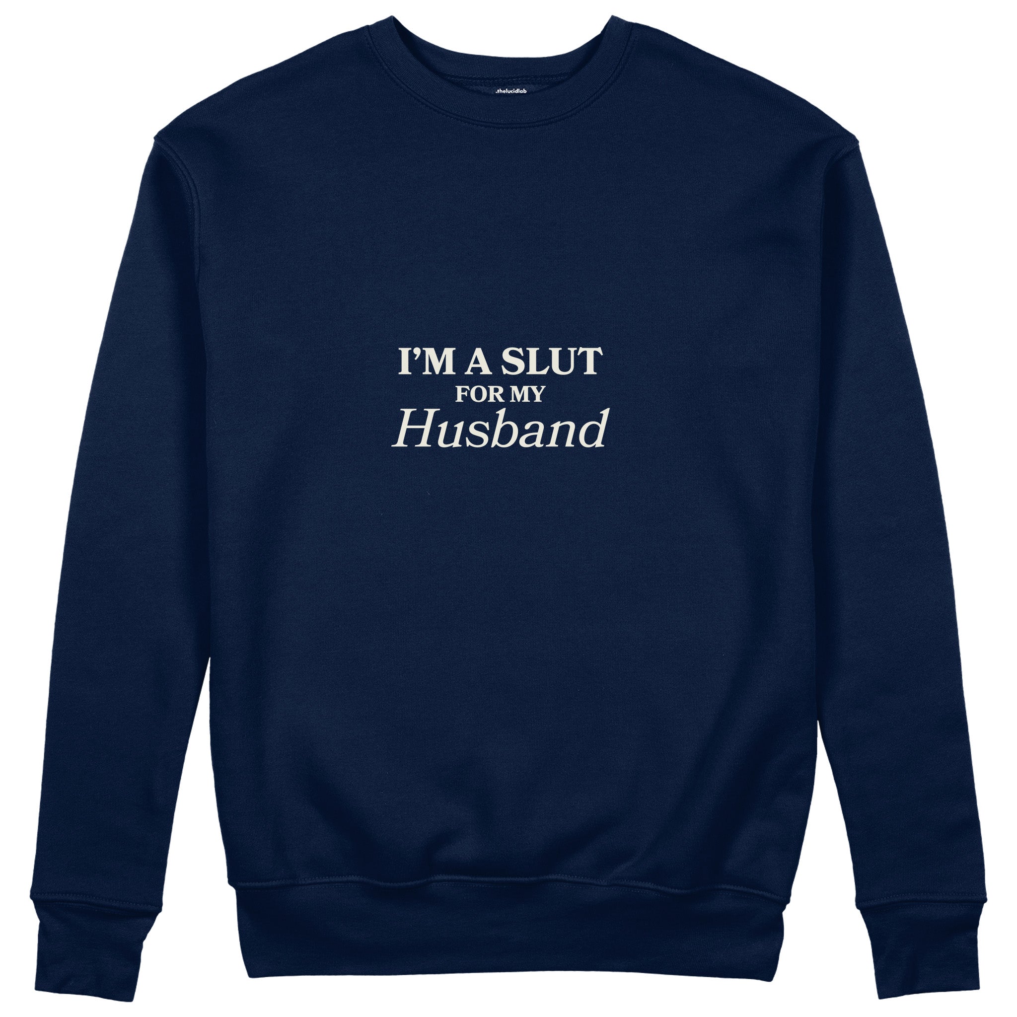 For My Husband Sweatshirt - Lacivert - ön görünüm