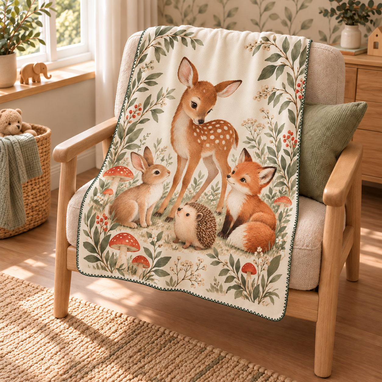Forest Friends Polar Bebek Battaniyesi — Çapraz görünüm