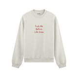Fuck Me Before Life Does Oversize Sweatshirt - Beyaz - ön görünüm