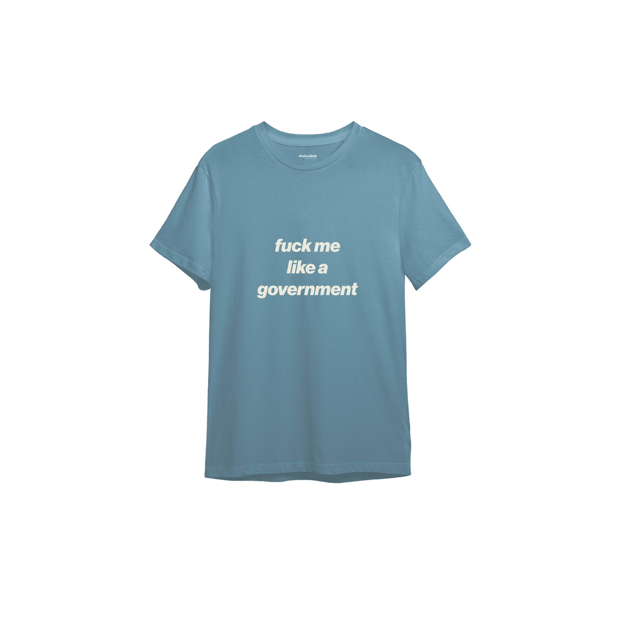 Fuck Me Like the Government Tişört — Çelik Mavi