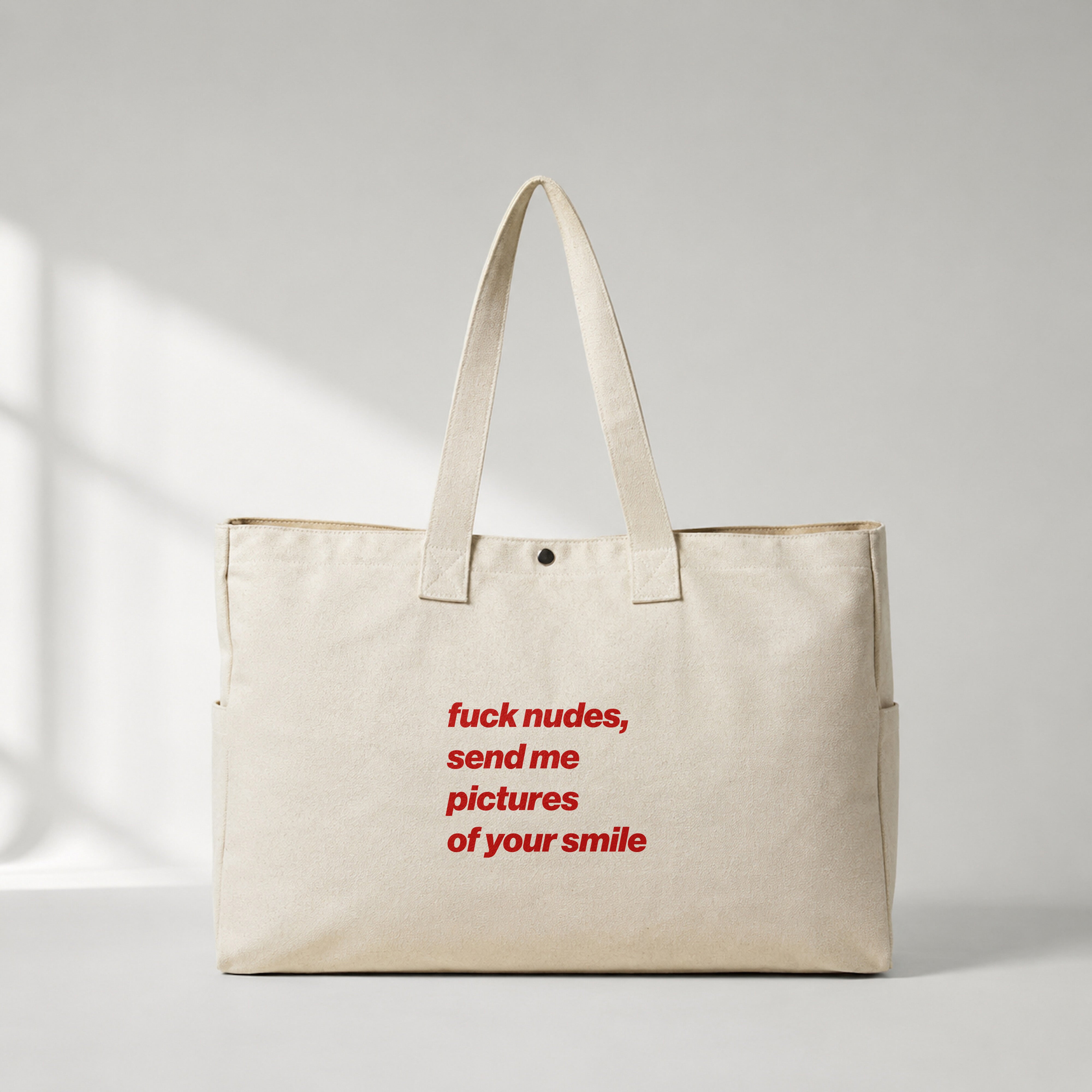Fuck Nudes Daily Tote Bag – ön görünüm