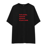 Fuck Nudes Oversize Tişört - siyah