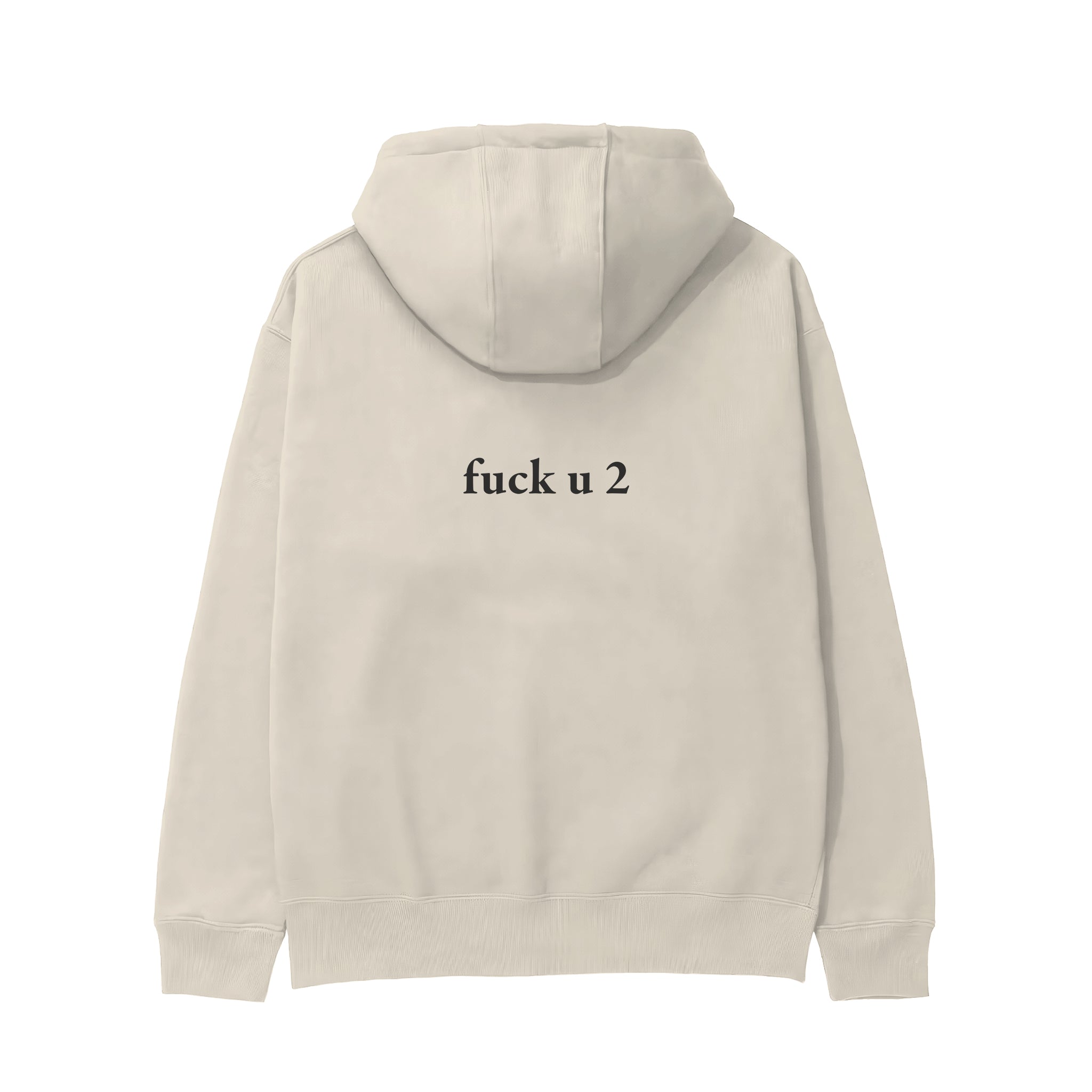 FUCK U Hoodie - Krem - arka görünüm