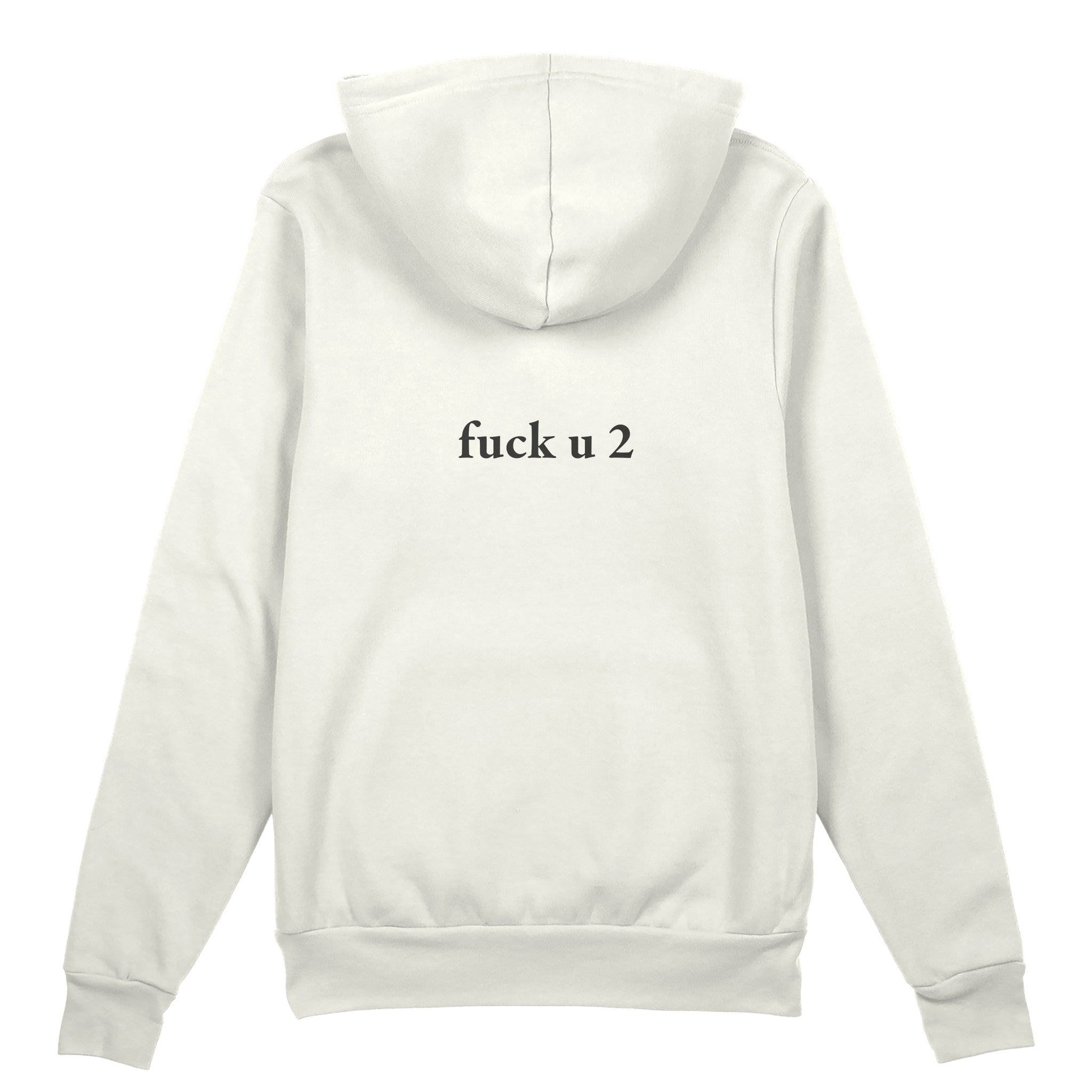 FUCK U Oversize Hoodie - Beyaz - arka görünüm