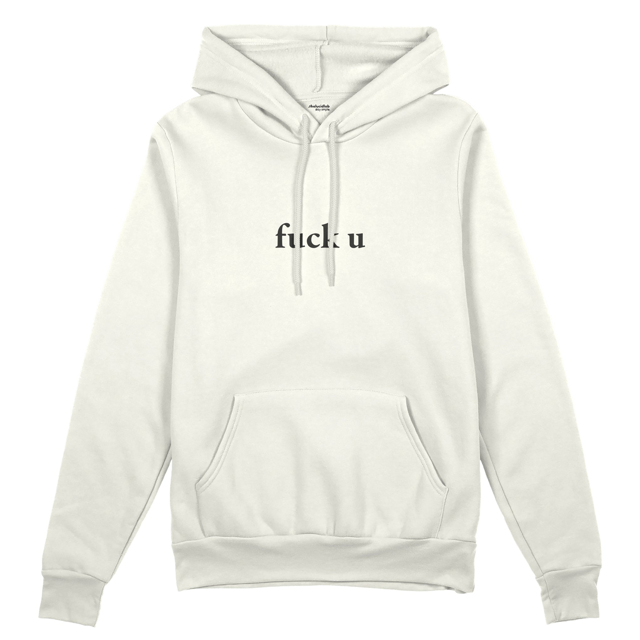 FUCK U Oversize Hoodie - Beyaz - ön görünüm