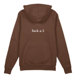 FUCK U Oversize Hoodie - Kahverengi - arka görünüm