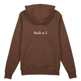 FUCK U Oversize Hoodie - Kahverengi - arka görünüm