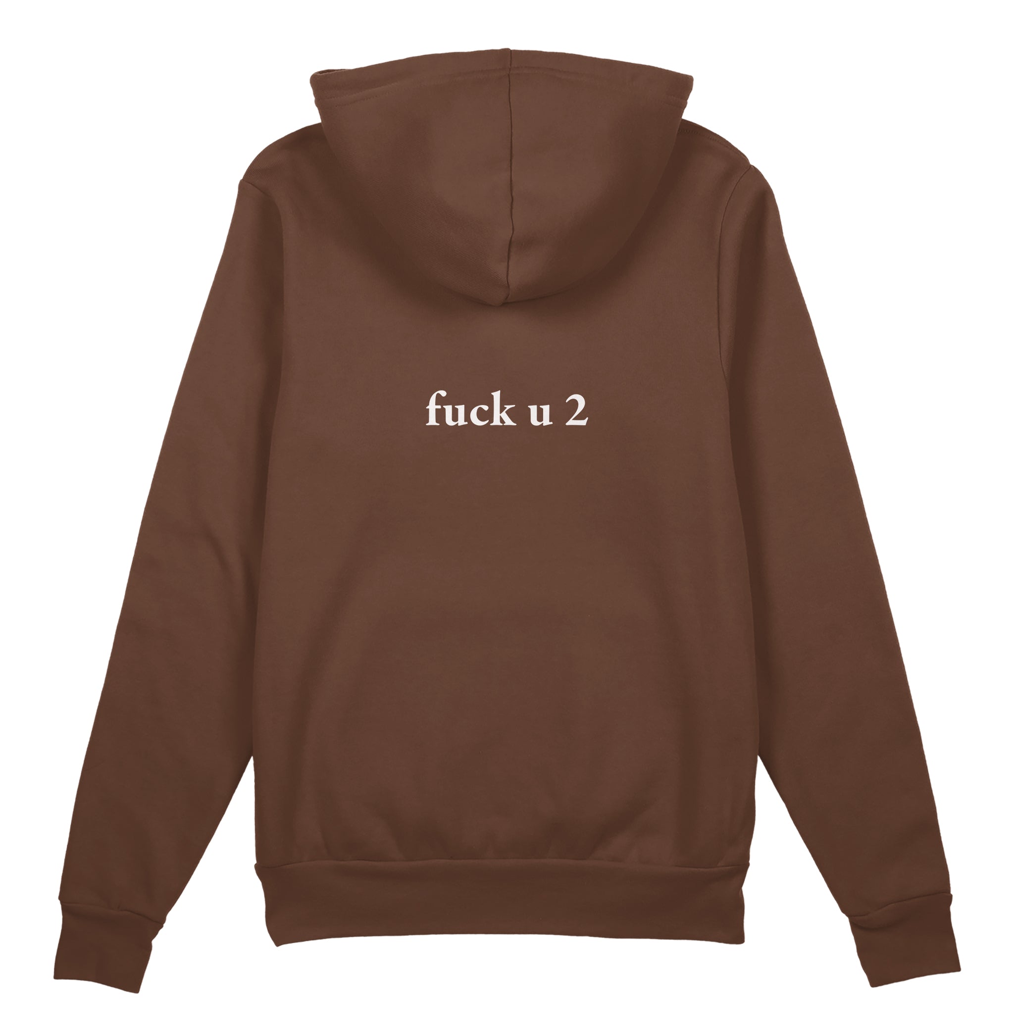 FUCK U Oversize Hoodie - Kahverengi - arka görünüm