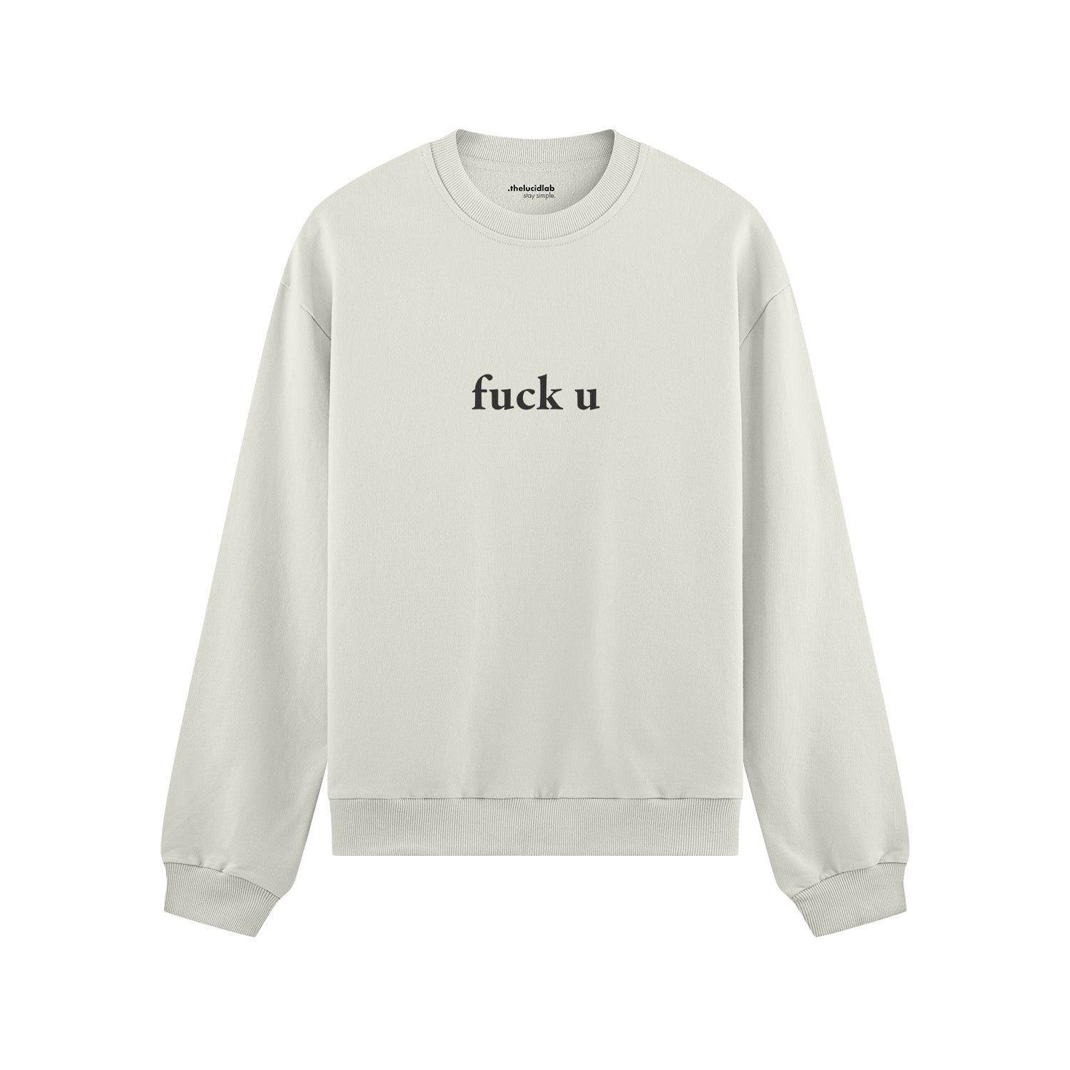 FUCK U Oversize Sweatshirt - Beyaz - ön görünüm