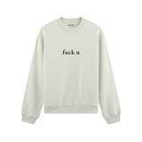FUCK U Oversize Sweatshirt - Beyaz - ön görünüm