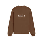 FUCK U Oversize Sweatshirt - Kahverengi - arka görünüm