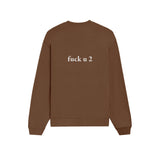 FUCK U Oversize Sweatshirt - Kahverengi - arka görünüm