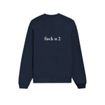 FUCK U Oversize Sweatshirt - Lacivert - arka görünüm