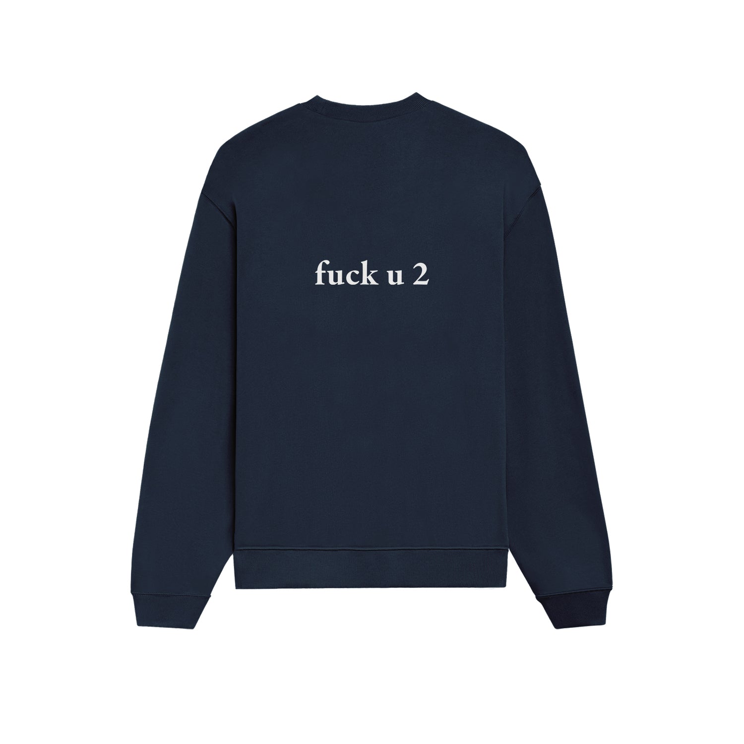 FUCK U Oversize Sweatshirt - Lacivert - arka görünüm