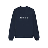FUCK U Oversize Sweatshirt - Lacivert - arka görünüm