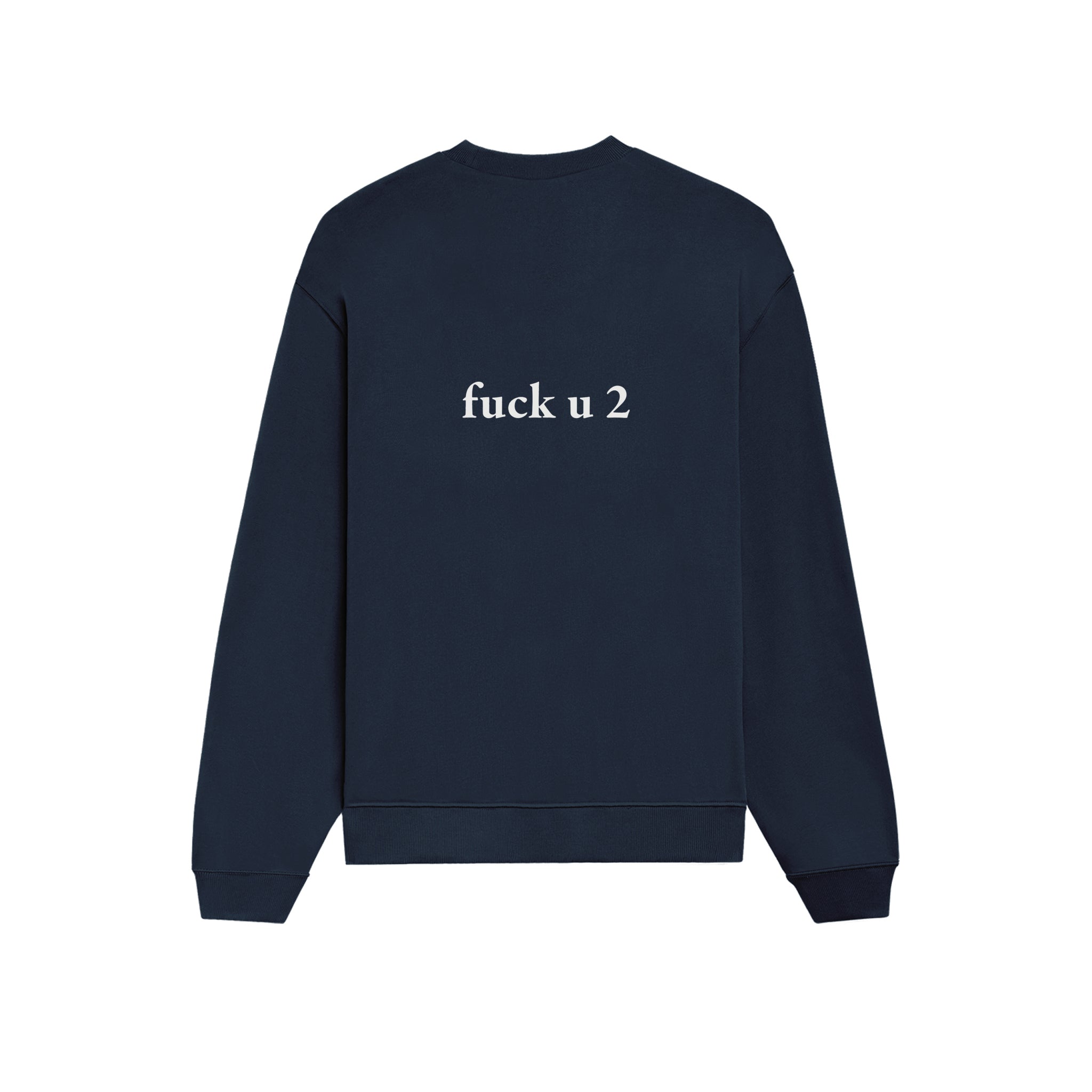 FUCK U Oversize Sweatshirt - Lacivert - arka görünüm