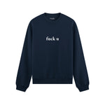 FUCK U Oversize Sweatshirt - Lacivert - ön görünüm
