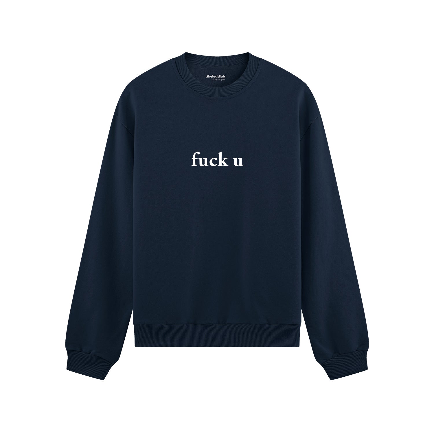 FUCK U Oversize Sweatshirt - Lacivert - ön görünüm