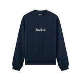 FUCK U Oversize Sweatshirt - Lacivert - ön görünüm