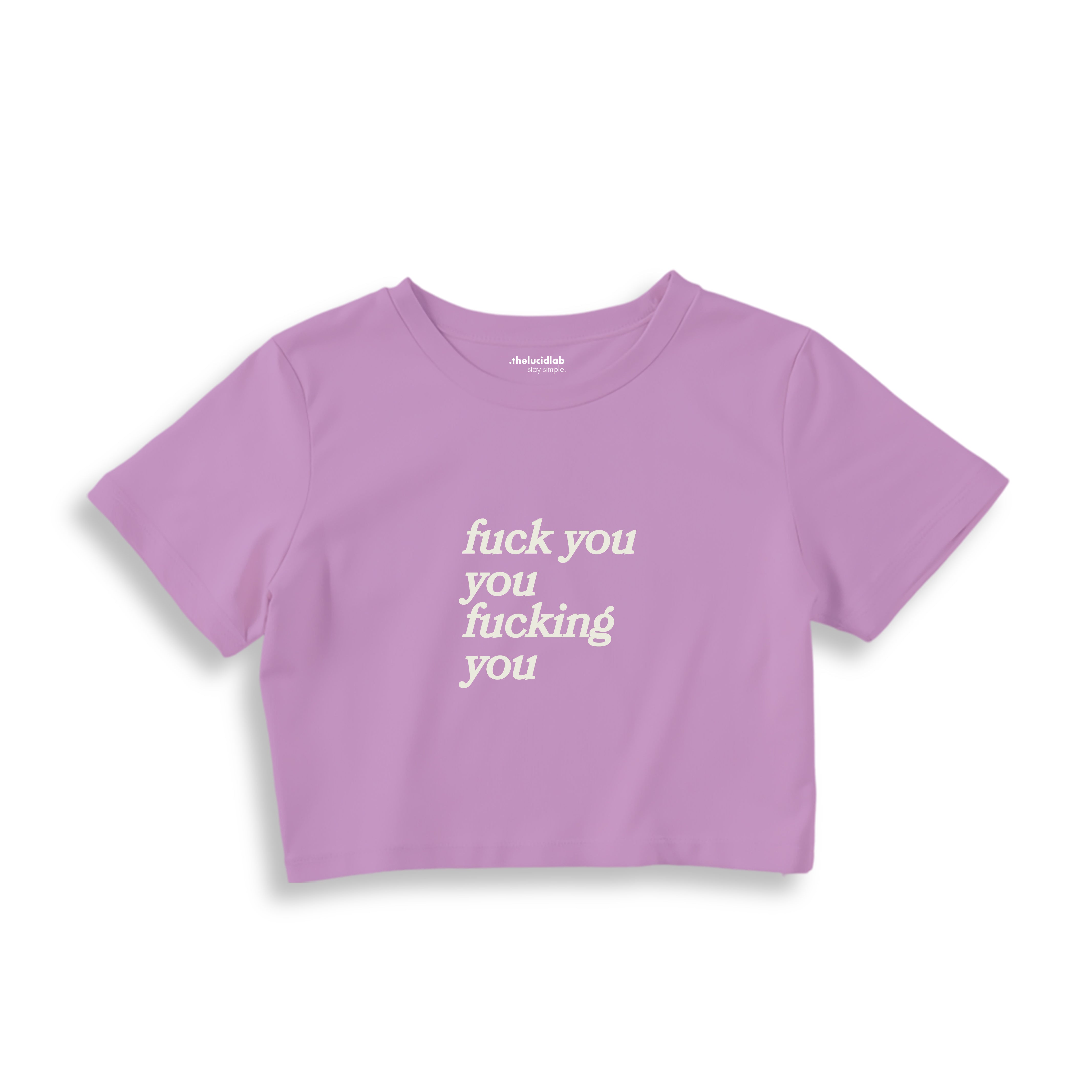 Fuck You Crop Tişört - lila