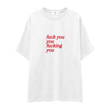 Fuck You Oversize Tişört - beyaz
