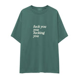 Fuck You Oversize Tişört - yesil